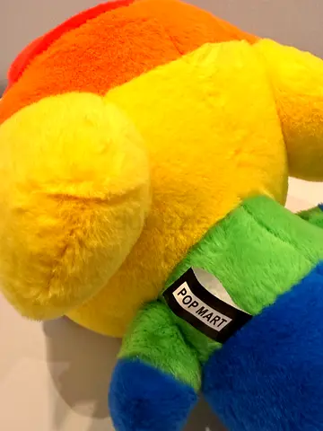 Pop Mart colorful plush toy - rainbow girl (good condition) but not real pop mart