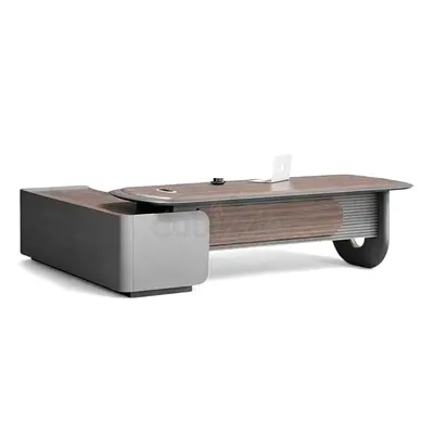 Modern executive office desk with integrated storage