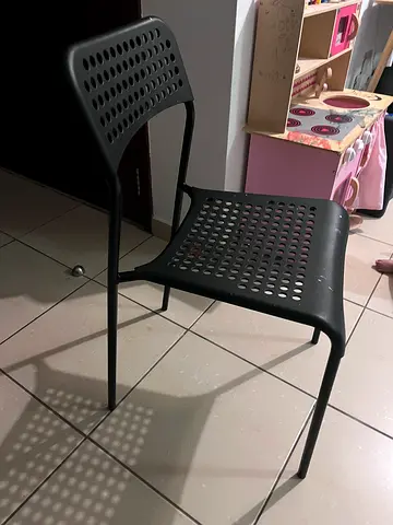 Moving out sale- Black Perforated Metal/Plastic Dining Side chair