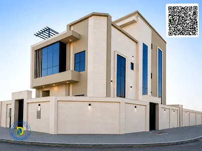 Price includes water, electricity, and registration fees. Corner villa with 6 bedrooms and a roof terrace in Al Zahiyah area, Ajman