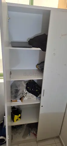 White 5-Compartment Storage Cabinet / Wardrobe — Good Condition