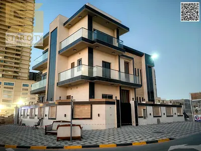 Three-story villa, the best sale offer in Ajman. Features a swimming pool and rooftop terrace. All