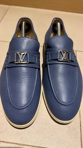 Blue Louis Vuitton Leather Loafers (Mens) - Excellent Condition 42