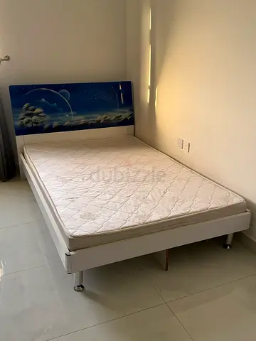White single bed frame with mattress - good condition