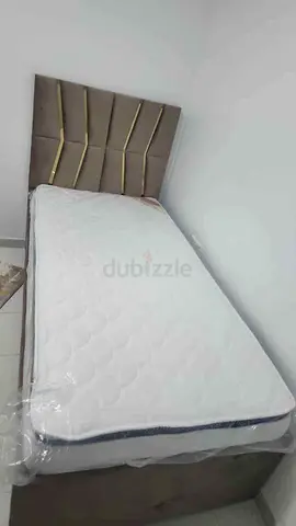 Single Bed with Padded Headboard and Mattress - Good Condition