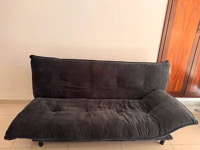 Black Convertible Sofa Bed - Compact 2-3 Seater- only used as sleeping sofa for guests
