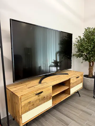 Solid Wood TV Stand / Entertainment Unit - Rustic Finish( TV is not included, only the stand)