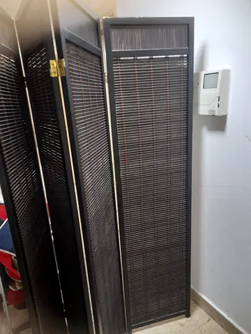 Foldable 4-Panel Wooden Room Divider / Privacy Screen - Dark Brown