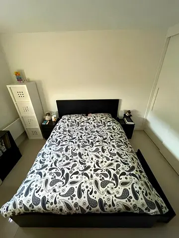 IKEA Black MALM Queen Storage Bed with IKEA Mattress 160 x 200 cm