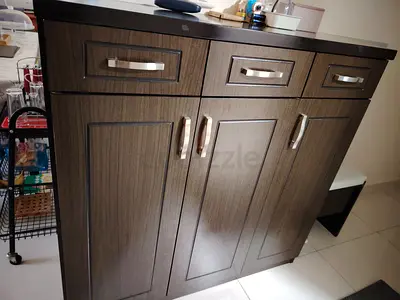 Dark Wood Sideboard / Storage Cabinet with Drawers - Good Condition