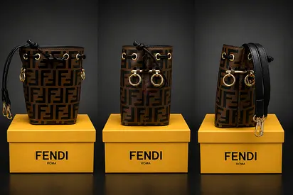 Fendi Monogram Mini Bucket Bag with Removable Strap
