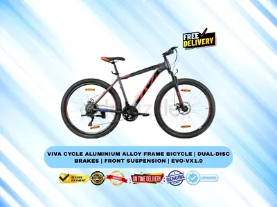 Viva Cycle Aluminium Alloy Frame Bicycle | Dual-Disc Brakes | Front Suspension | EVO-VX1.0