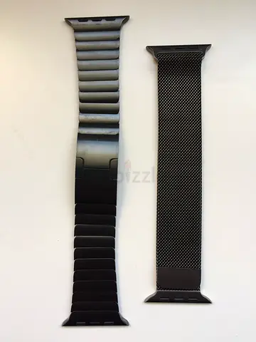 2 Apple Watch Bands – Link Bracelet + Milanese Loop – Black – Original