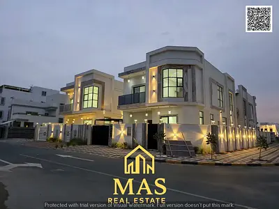 🏡 فيلا سكنية استثمارية للبيع في الزاهية – عجمان | زاوية (Corner) على شارعين | سوبر ديلوكس حجر رخام