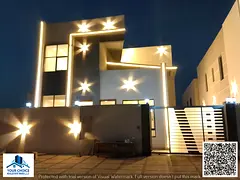 Luxury villa for sale in Al Helio 2, Ajman, featuring a modern design, spacious layout, and high-end