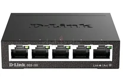D-Link 5 Port Gigabit Unmanaged Metal Desktop Switch, Plug and Play (DGS-105)