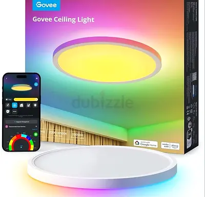 Govee RGBIC LED Ceiling Light, Smart Ceiling Light, 30 cm, 2400 LM, 2200-6500 K. Ceiling Lamp with 1