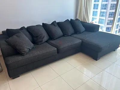 THE ONE Dark Grey L-Shaped 4-Seater Sofa with Chaise
