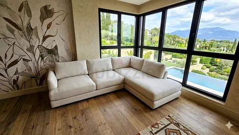 West Elm L Shape Sofa Beige Excellent Condition
