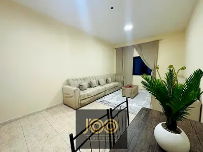 2BR + living in Al Nuaimiya, Ajman 🌟 2 baths, balcony, central AC ❄️ AED 4,300 | Bills incl. (excl. gas) |