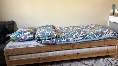 IKEA double bed 90x200 each with mattress