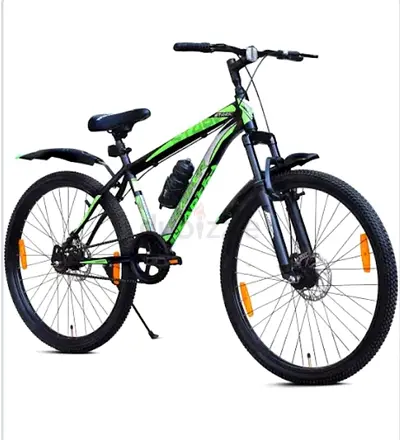 Green  Black Mountain Bike with Front Suspension and Mudguards (27.5)