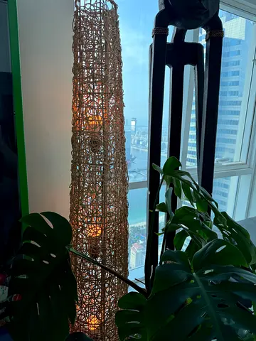 Exquisite Tall and Unique wicker floor lamp, 201cm, 3 x E27 bulb sockets