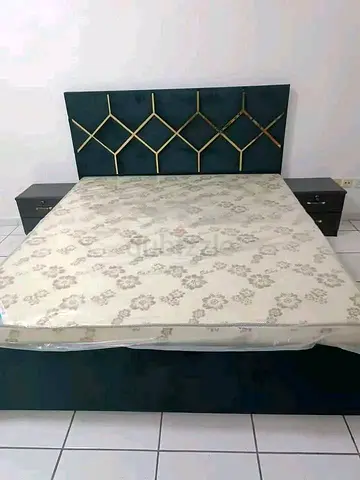 Queen Size Bed Frame with Headboard and Two Nightstands - Good Condition
