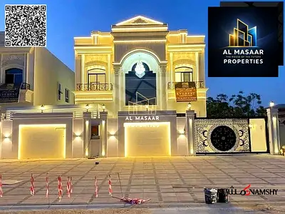 Classic villa with palace design in the heart of Ajman, fully equipped with electricity, water, and air conditioning, ready to move in. Freehold owner
