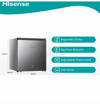 Hisense Compact Mini Fridge - Silver, Good Condition