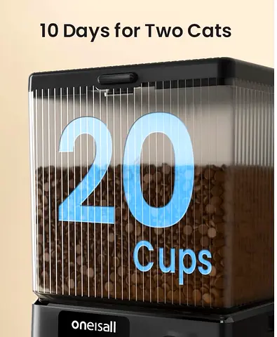 Brand new in box Onesall 20-Cup Automatic Dry Food Dispenser — Feeds Two Cats for 10 Days