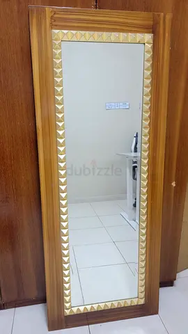 Elegant Full-Length Floor Mirror | Solid Wood  Gold Diamond Frame | Great Condition @Sharjah pickup