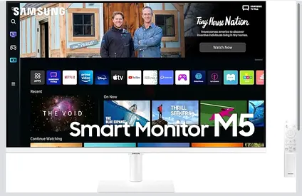 SAMSUNG 32in White Flat Smart Monitor M5 FHD Smart TV