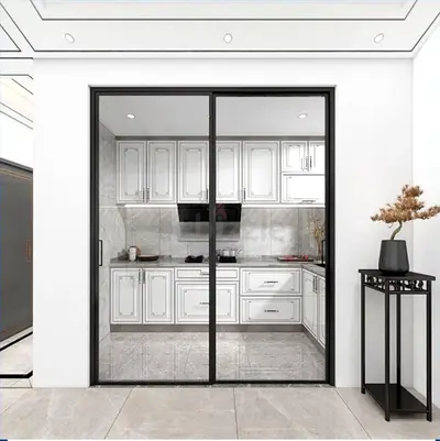 Transparent glass door