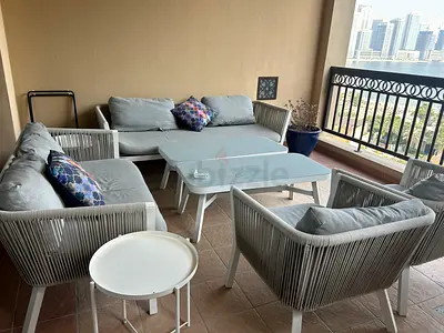 Outdoor 6-piece Rattan-style Lounge Set with Cushions
