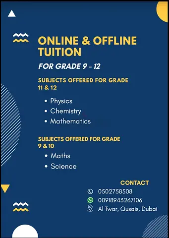 Online and offline Tuition for classes 9-12