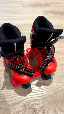 Red Kids Quad Roller Skates - Adjustable Size 27-28