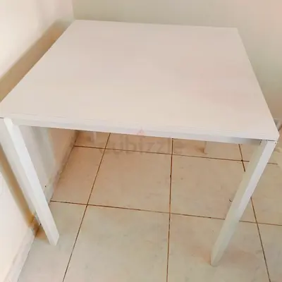 White Dining Table with 4 chairs - Compact Kitchen Set