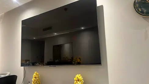 85 inch Wall-Mounted Flat Screen TV - Good Condition
