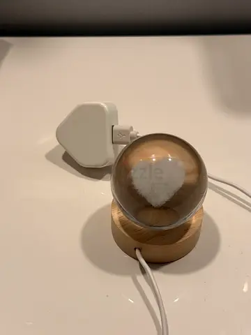 Wooden Base Glass ball / Mini ball with heart