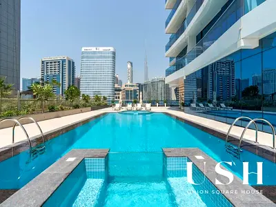 Furnished Studio | Burj Khalifa and Canal view | High floor