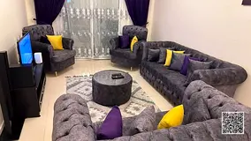 Furnished one-bedroom apartment for rent in Ajman, Al Rashidiya 1, Orient Towers. Clean and tidy fur