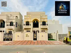 Luxury classic villa for sale in Al Bahia, Ajman. 3 floors, freehold ownership, cash or bank financi