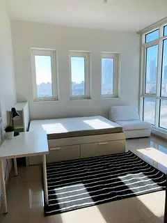 beautiful fully furnished room with balcony and just next to reem mall and basement parking