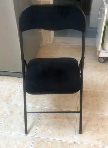 Black Padded Folding Chair — Good Condition