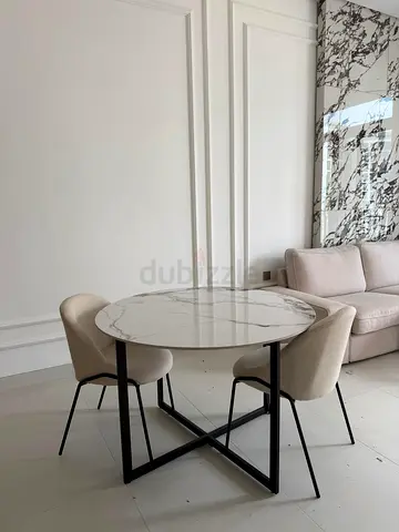 Marble dining table round set with or without chairs