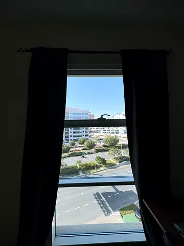 Dark Grey blackout curtains (two-panel pair with anchors included) orig price 350