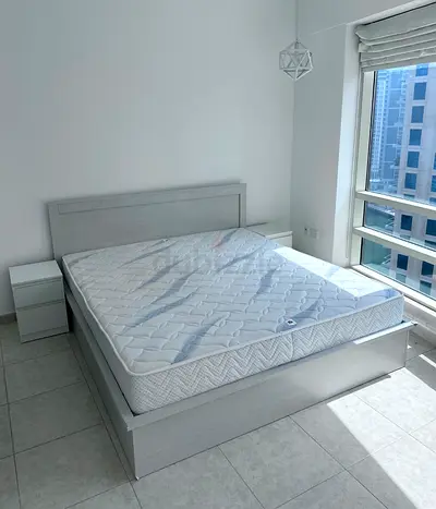 King Bed Frame with Mattress - Light Grey