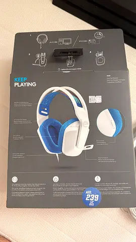 Logitech White  Blue Over-Ear Gaming Headset