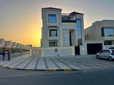 Your dream corner villa, on two main streets, two floors and a roof, on Sheikh Mohammed Bin Zayed Road, freehold ownership for all nationalities